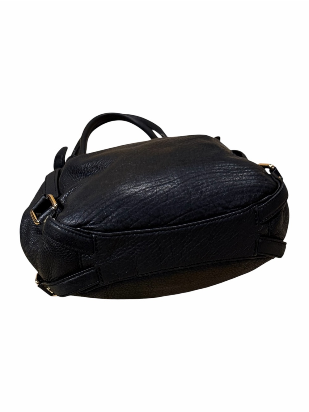 Michael Kors Black Pebbled Leather Shoulder Bag Gold Hardware Slouchy Hobo Purse - Picture 6 of 14
